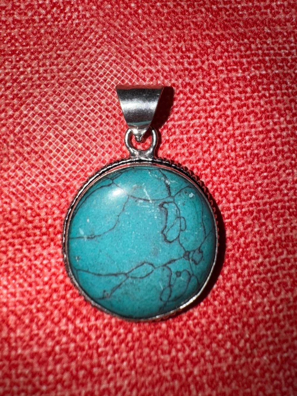 Sterling Silver 925 Plated Blue Dyed Howlite Pendant